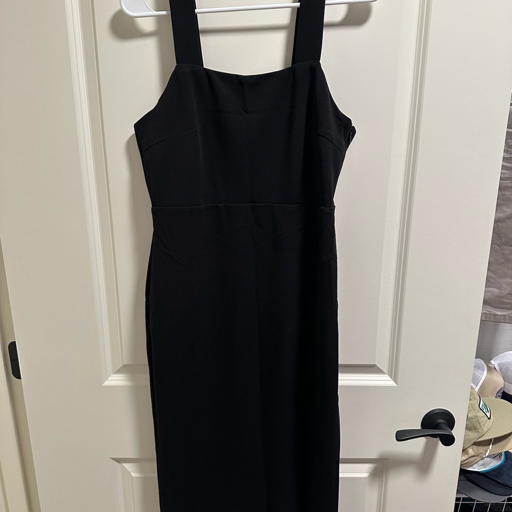 Petal & Pup Black Midi Dress with Wide Straps